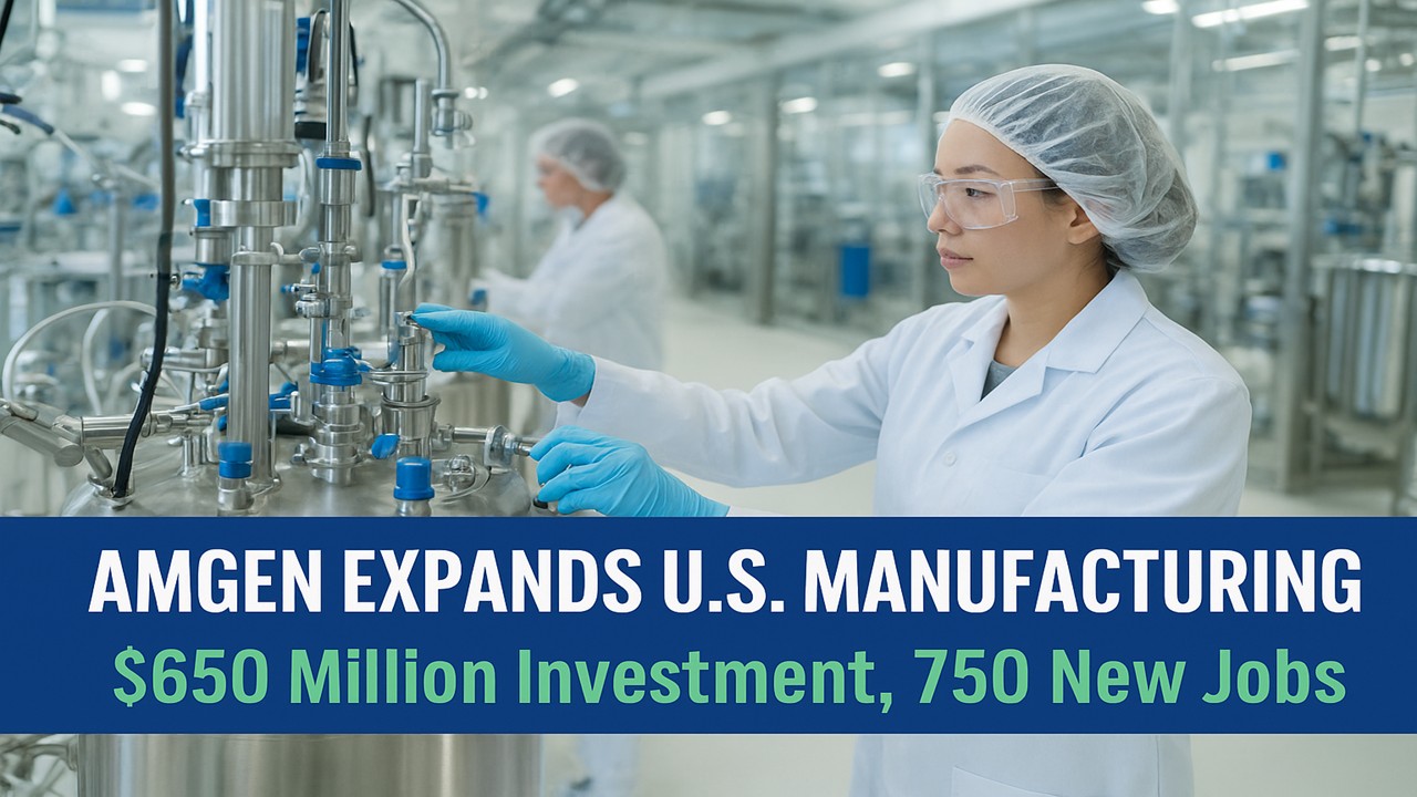 Amgen Expands US Biologics Manufacturing with $650 Million Investment