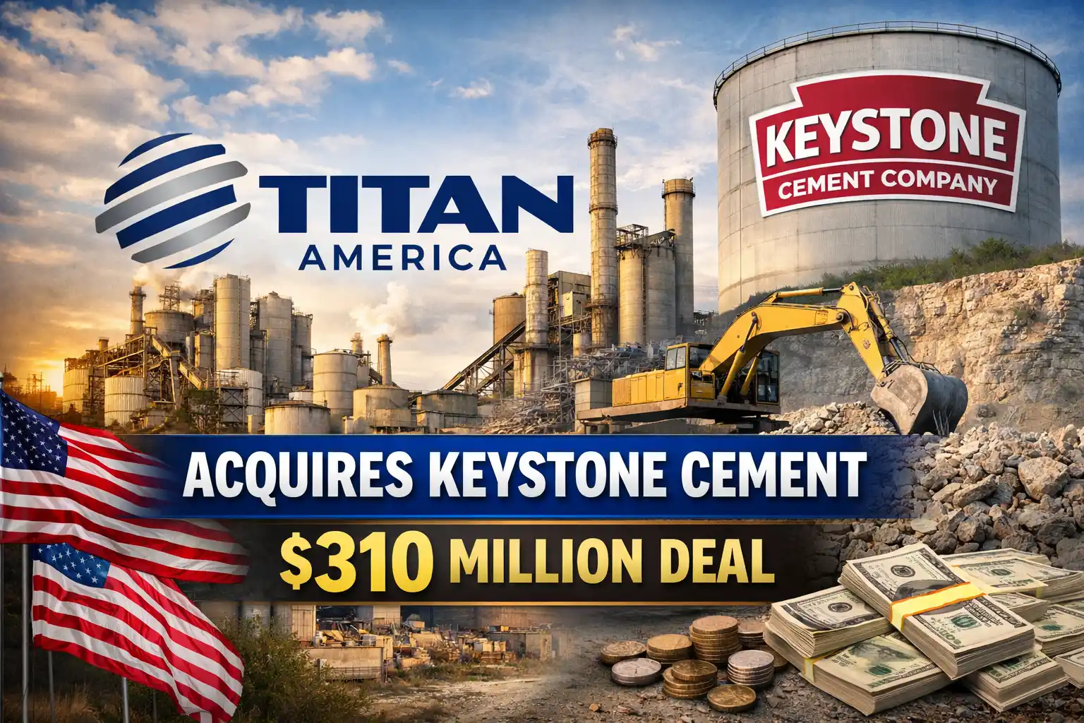 Titan America Buys Keystone Cement in $310 Million Deal