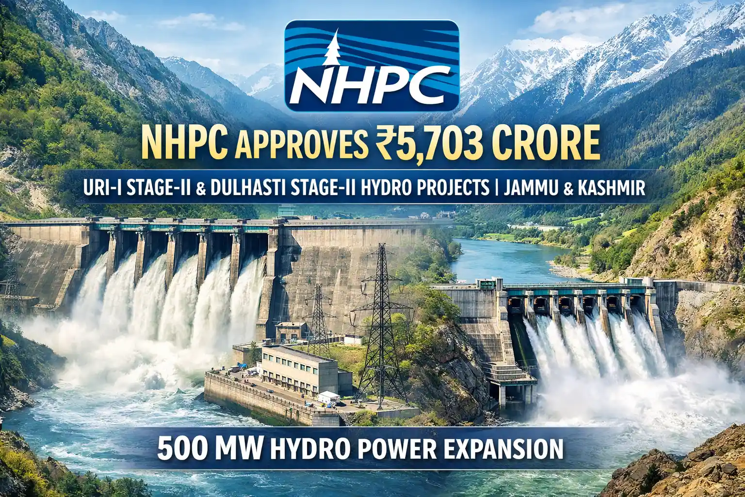 NHPC Green Energy Boost: 500 MW Hydro Projects Approved in Jammu & Kashmir