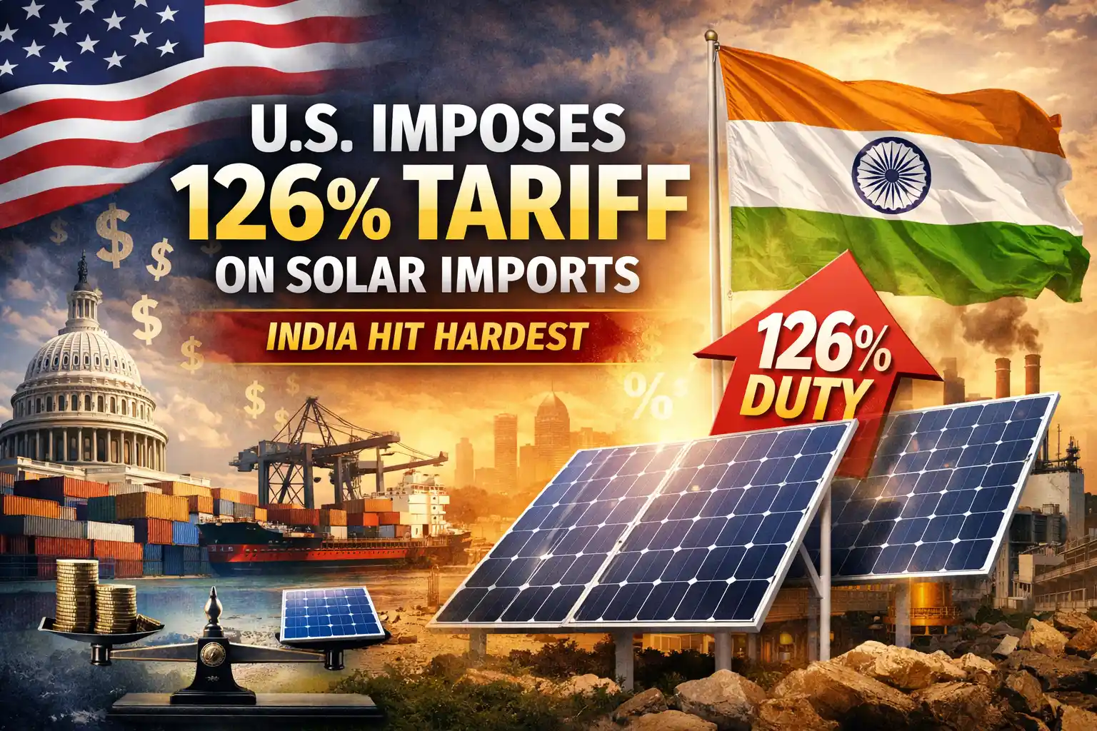 US Imposes Up to 126% Tariff on Solar Imports; India Hit Hardest