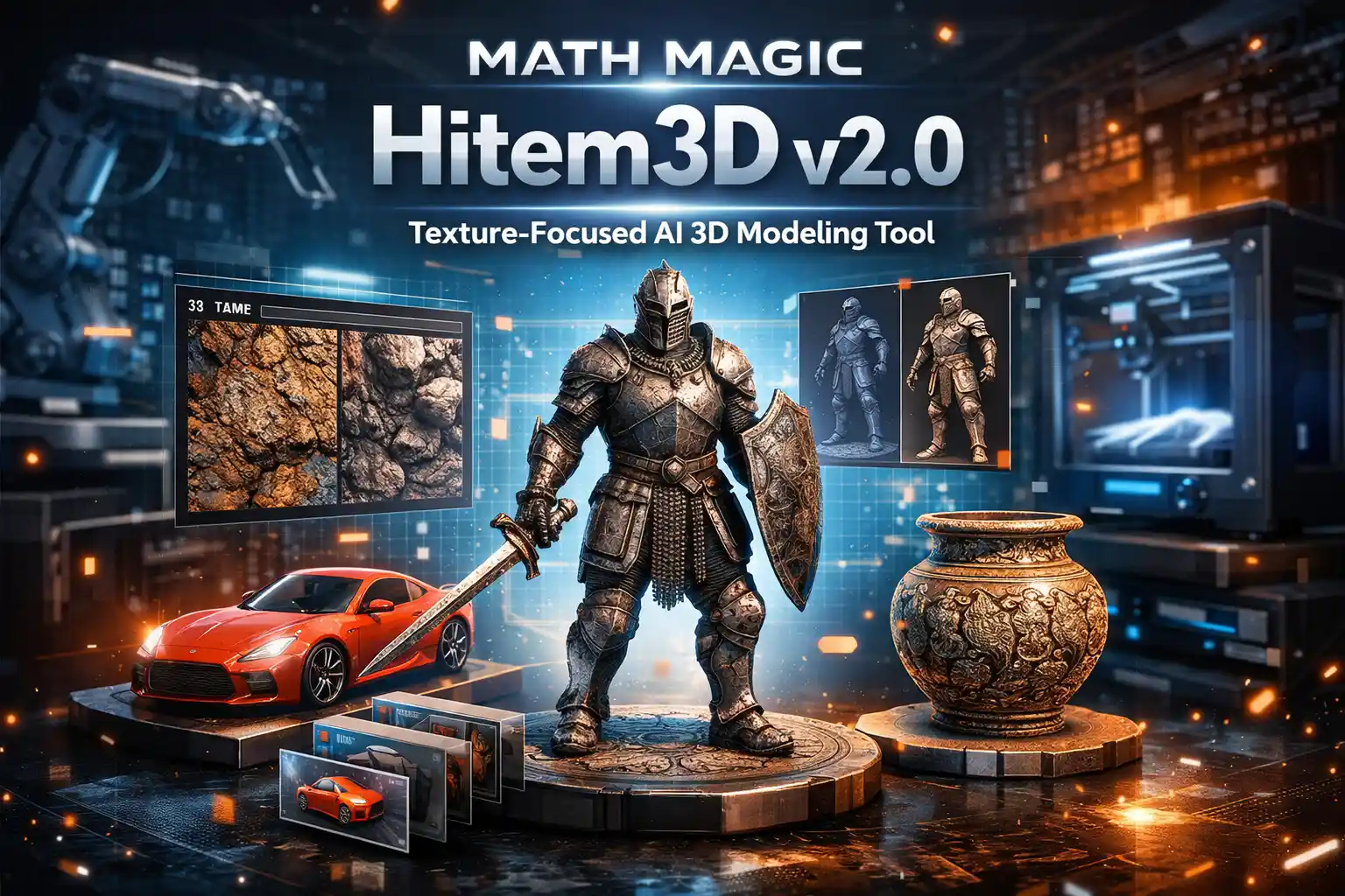 Math Magic Launches Hitem3D v2.0: Texture-Focused AI Tool for High-Quality 3D Models