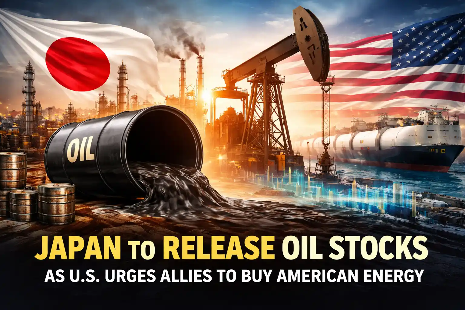 Japan to Release Oil Stocks as U.S. Urges Allies to Buy American Energy