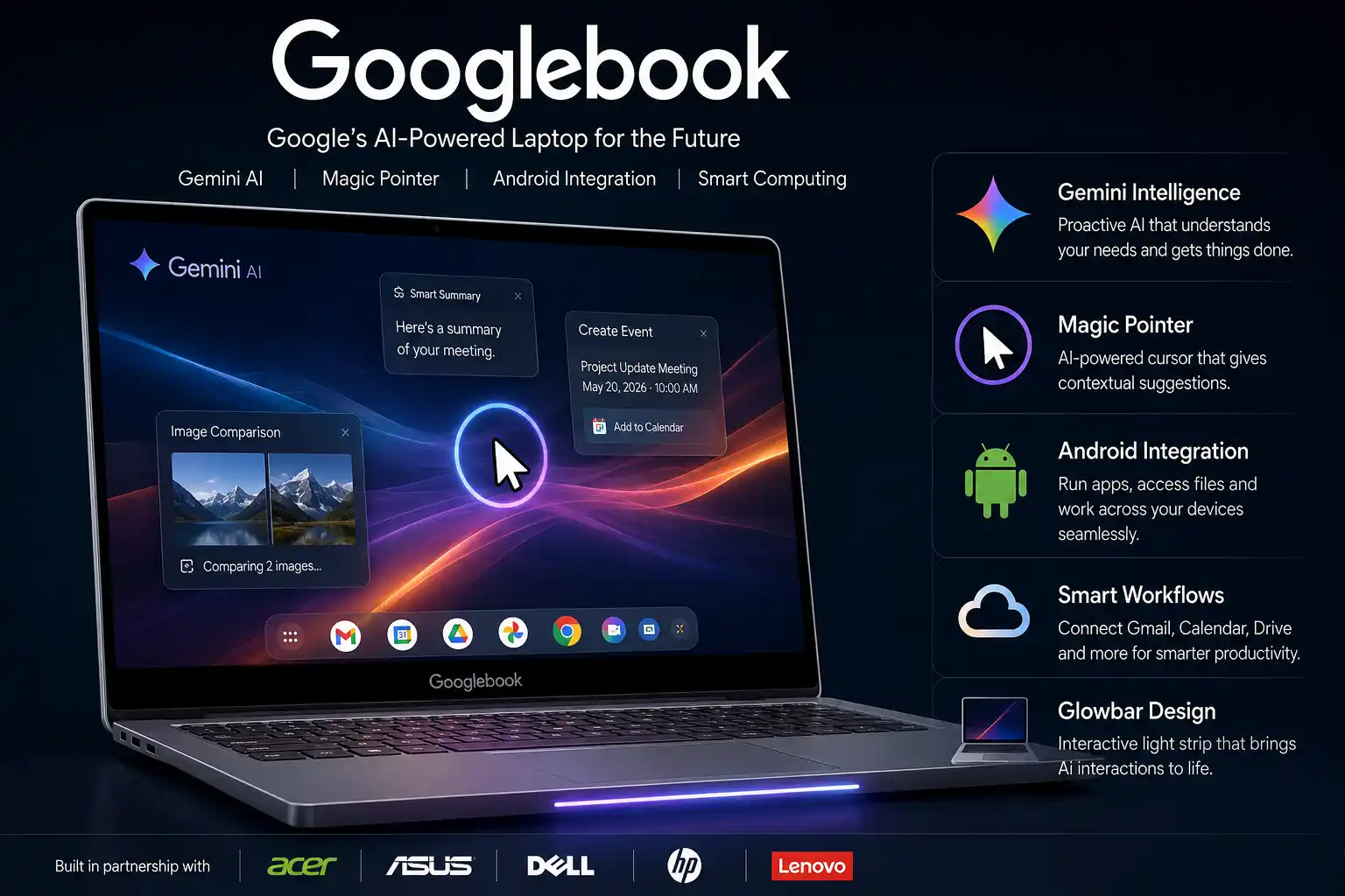 Googlebook: How Google Is Entering the AI PC Market With Gemini Intelligence