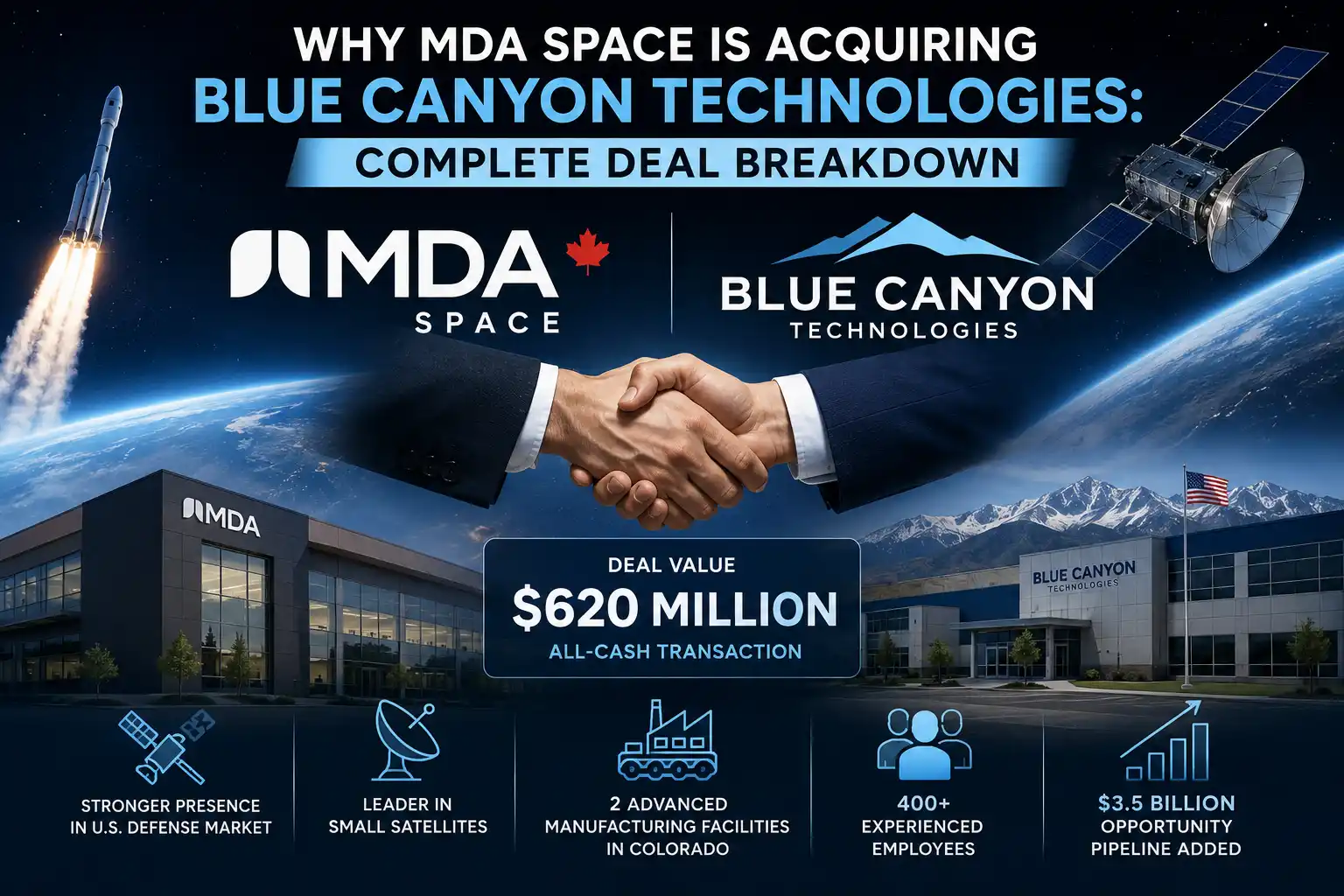 MDA Space to Acquire Blue Canyon Technologies for $620 Million: Full Deal Analysis