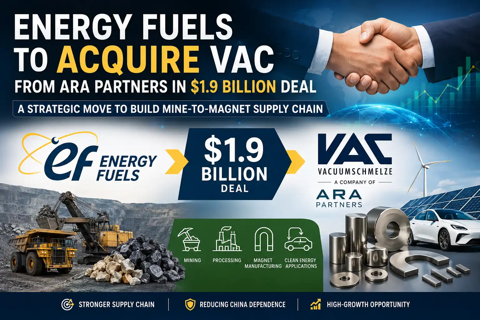Energy Fuels Acquires VAC: $1.9 Billion Rare Earth Magnet Deal Explained