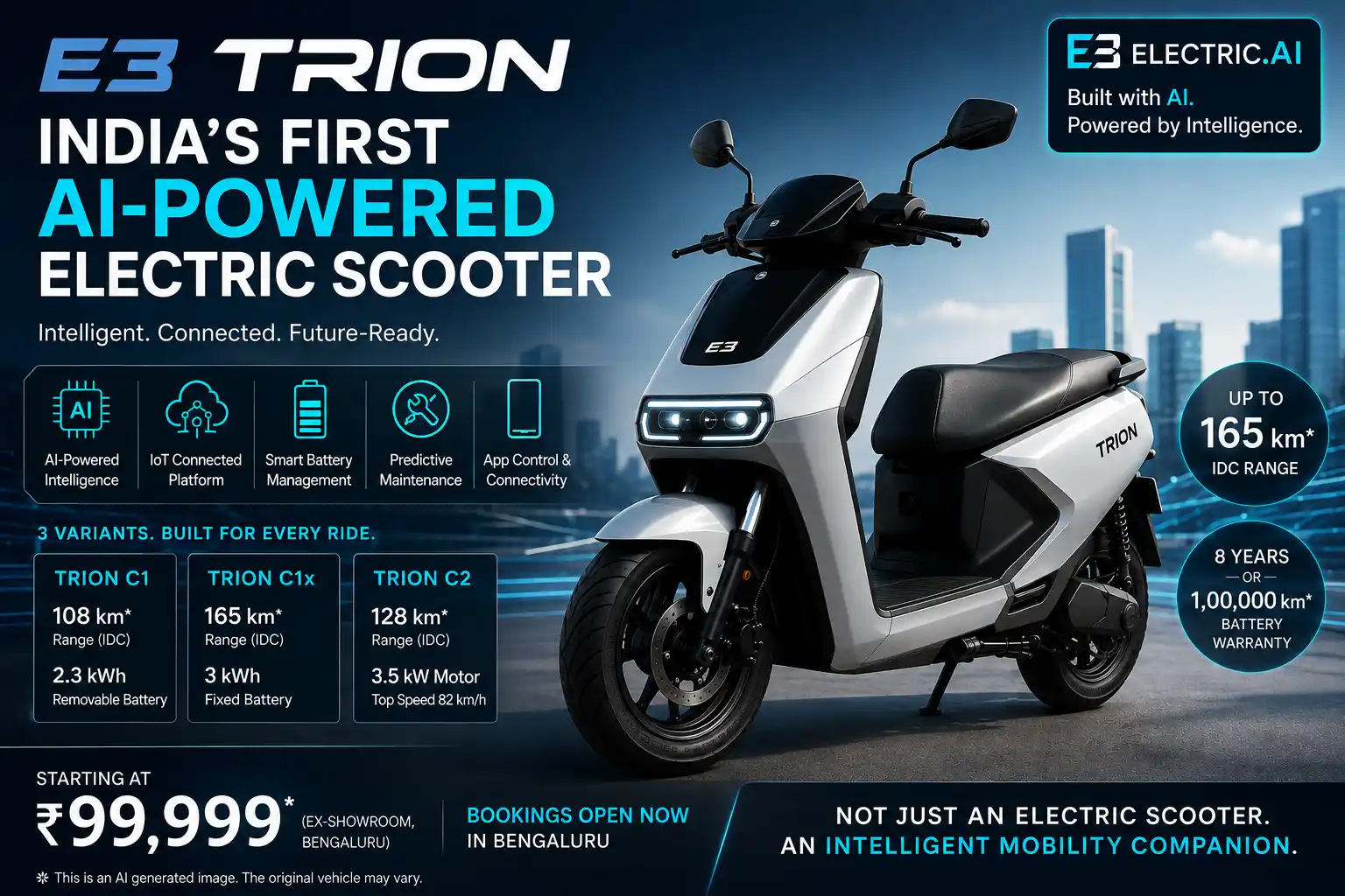 E3 TRION AI Electric Scooter Launched in India: Price, Range & Features
