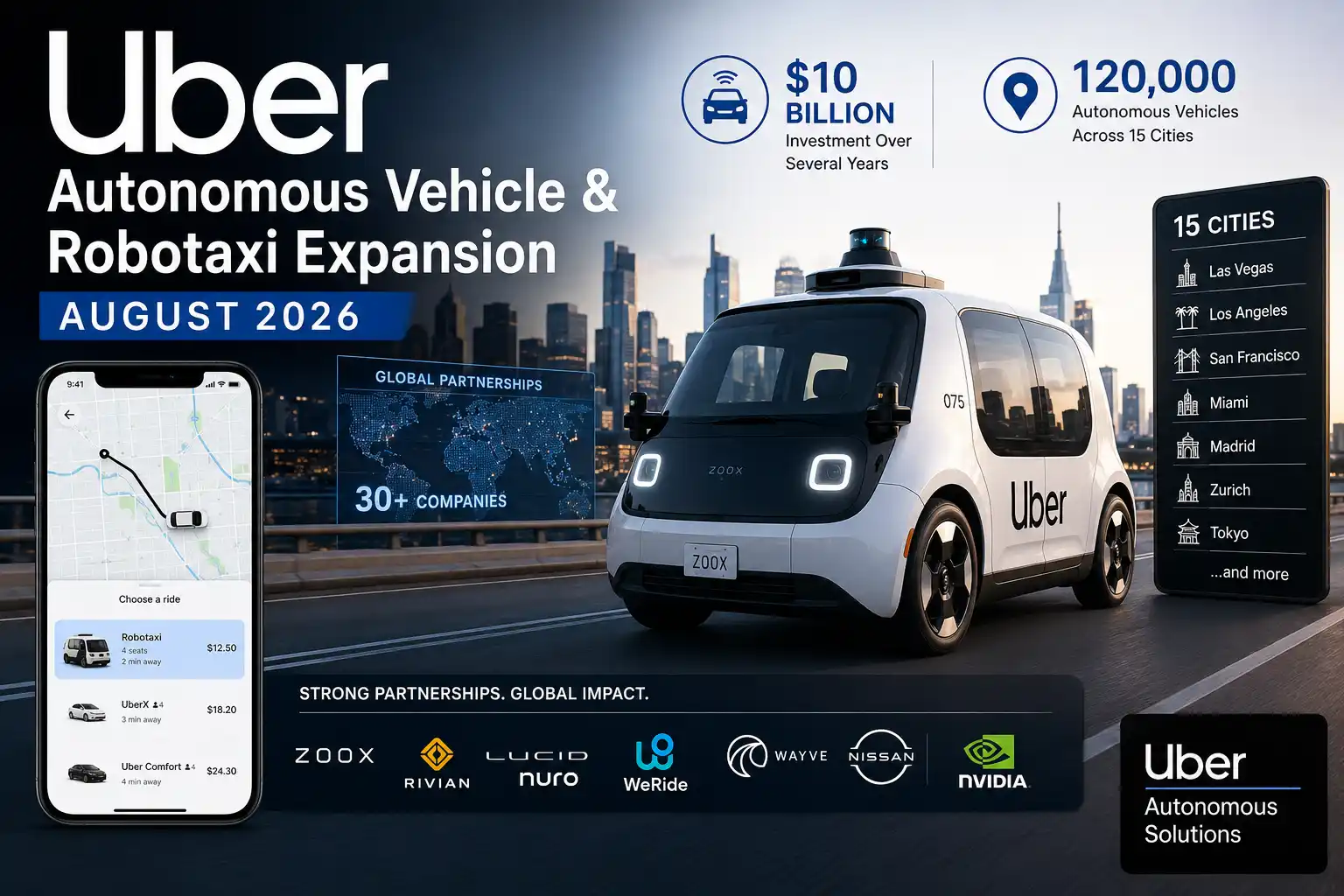 Uber’s Robotaxi Expansion 2026: 120,000 Autonomous Vehicles Explained