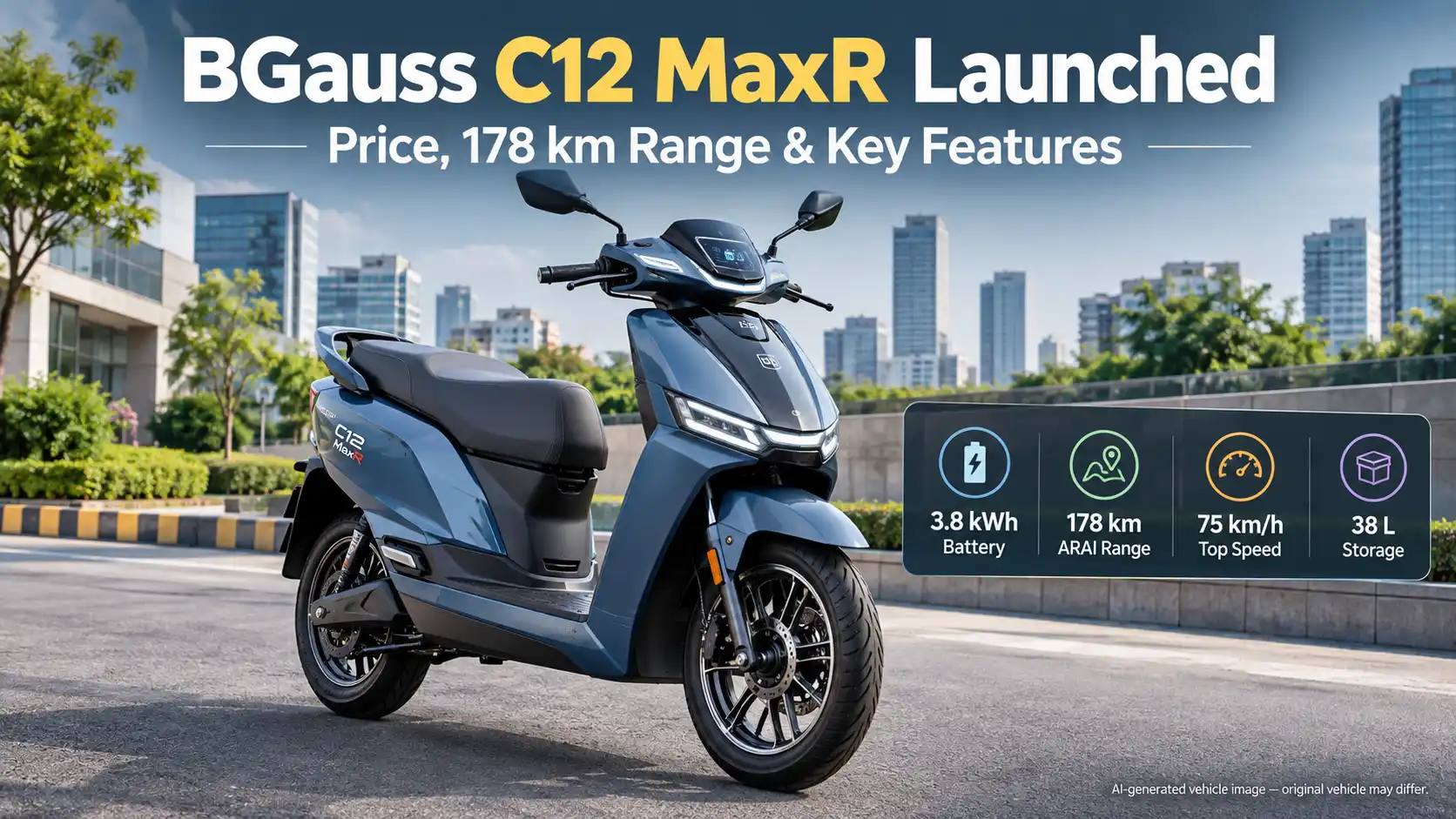 BGauss C12 MaxR: New Electric Scooter Launched in India With 178 km Range