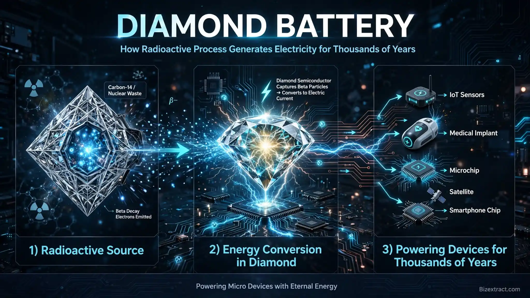 Diamond Battery: How Nuclear Waste Could Power Devices for Thousands of Years