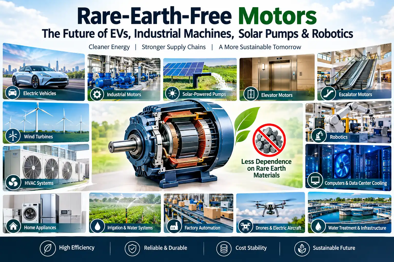 Rare-Earth-Free Motors: The Future Technology of EVs, Industry & Robotics
